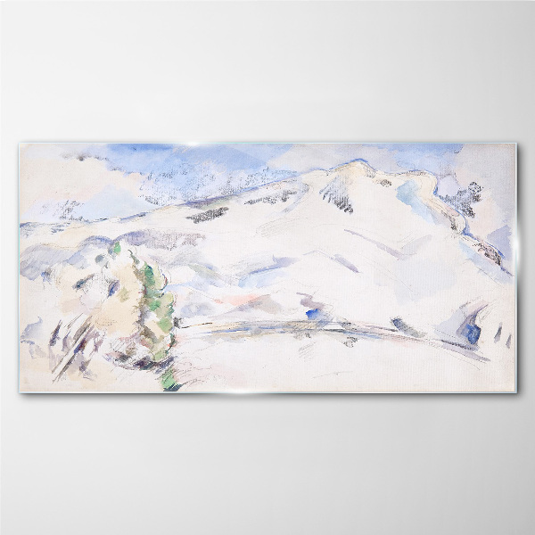 Tableau imprimé sur verre Paysage de montagne aux tons pastel
