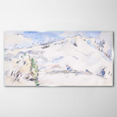 Tableau imprimé sur verre Paysage de montagne aux tons pastel