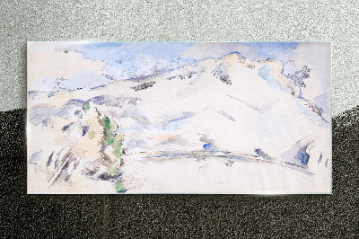 Tableau imprimé sur verre Paysage de montagne aux tons pastel