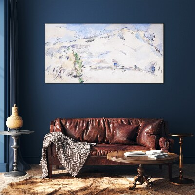 Tableau imprimé sur verre Paysage de montagne aux tons pastel