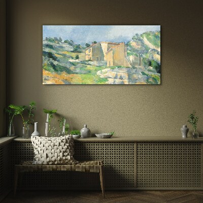 Tableau imprimé sur verre Maisons sur la colline