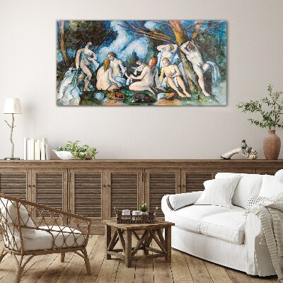 Tableau sur verre pique-nique d'hiver