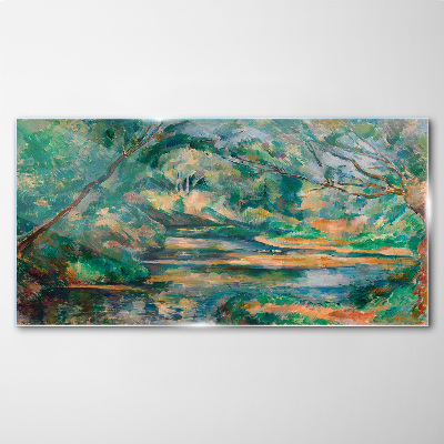 Tableau verre imprimé Paysage verdoyant avec une rivière