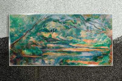 Tableau verre imprimé Paysage verdoyant avec une rivière