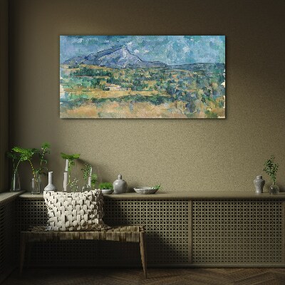 Tableau sur verre Paysage de montagne aux couleurs pastel