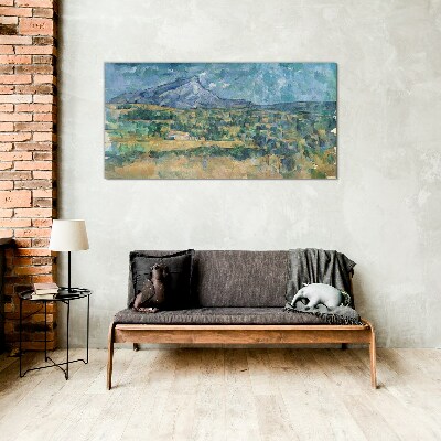 Tableau sur verre Paysage de montagne aux couleurs pastel