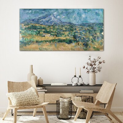 Tableau sur verre Paysage de montagne aux couleurs pastel