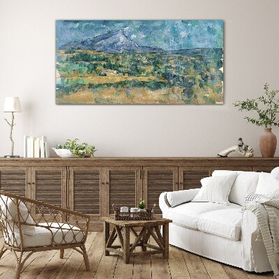 Tableau sur verre Paysage de montagne aux couleurs pastel