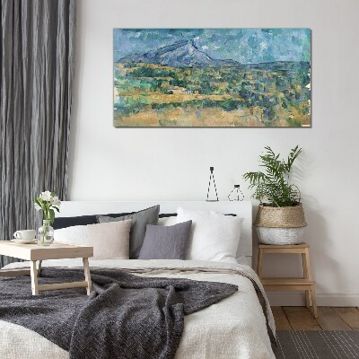 Tableau sur verre Paysage de montagne aux couleurs pastel