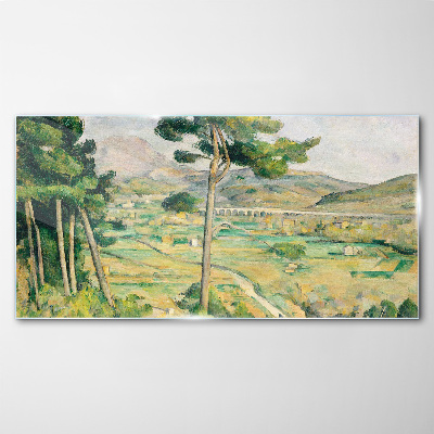 Tableau en verre Paysage avec des arbres