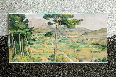 Tableau en verre Paysage avec des arbres
