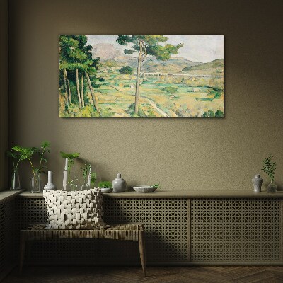 Tableau en verre Paysage avec des arbres