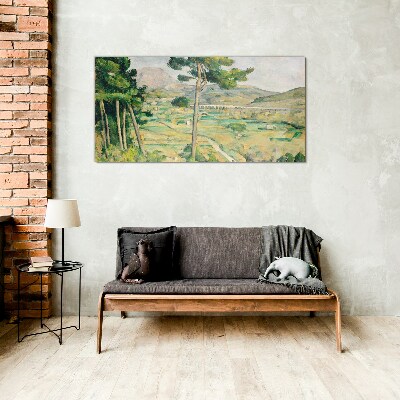 Tableau en verre Paysage avec des arbres