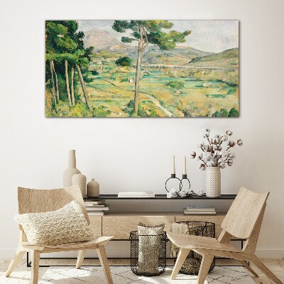 Tableau en verre Paysage avec des arbres