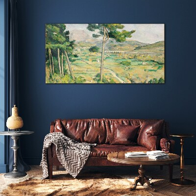 Tableau en verre Paysage avec des arbres