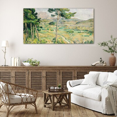 Tableau en verre Paysage avec des arbres