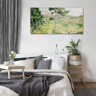 Tableau en verre Paysage avec des arbres