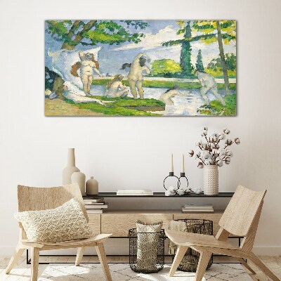 Tableau imprimé sur verre Un après-midi d'été au bord de la rivière