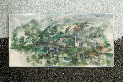 Tableau en verre Un paysage paisible au bord de l'eau