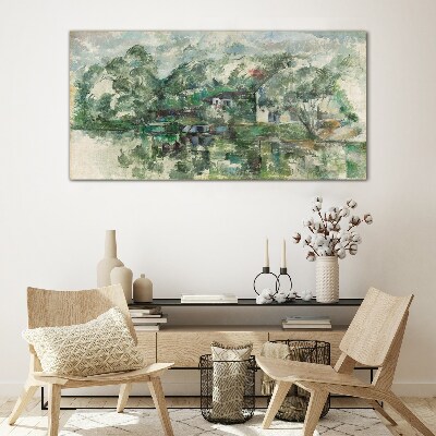 Tableau en verre Un paysage paisible au bord de l'eau