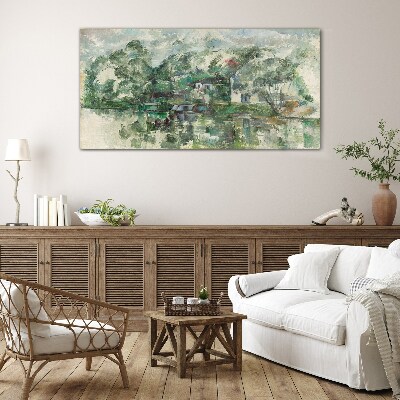 Tableau en verre Un paysage paisible au bord de l'eau