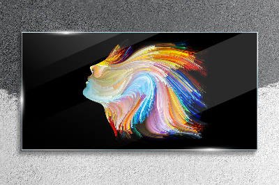 Tableau photo sur verre Une silhouette colorée en mouvement