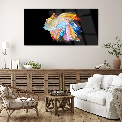 Tableau photo sur verre Une silhouette colorée en mouvement