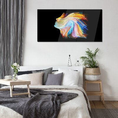 Tableau photo sur verre Une silhouette colorée en mouvement