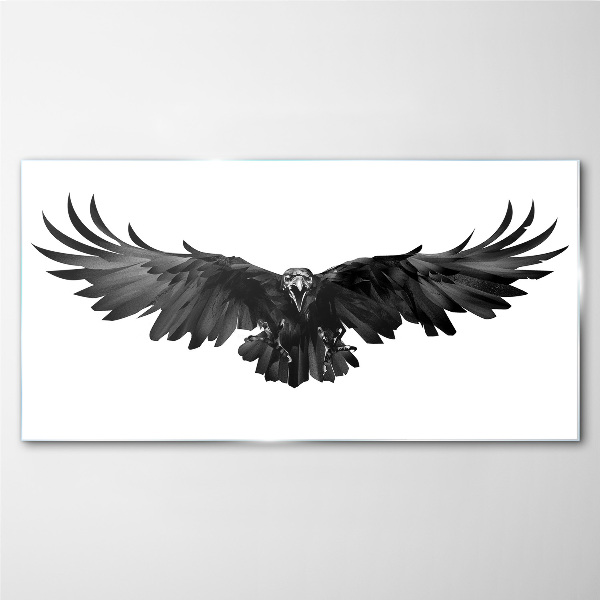 Tableau en verre Aigle noir en vol