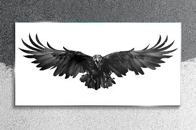 Tableau en verre Aigle noir en vol