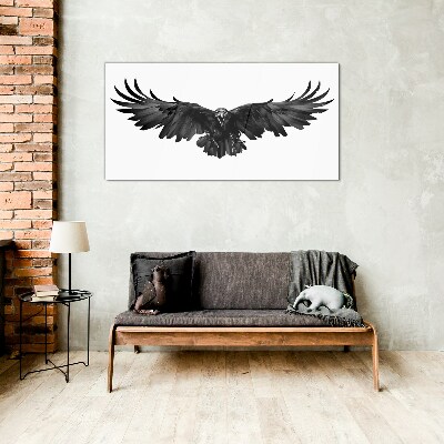 Tableau en verre Aigle noir en vol