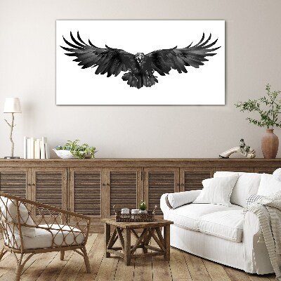 Tableau en verre Aigle noir en vol