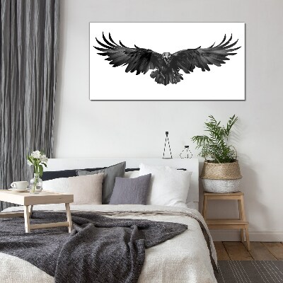 Tableau en verre Aigle noir en vol