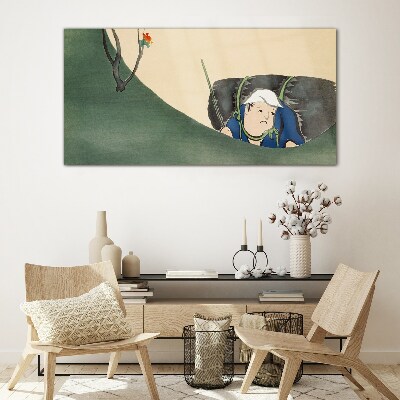 Tableau en verre Perdu dans la verdure