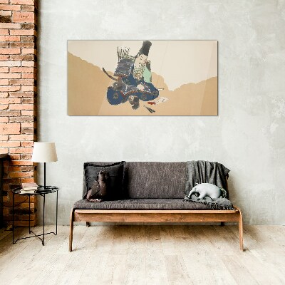 Tableau imprimé sur verre Artiste écrivant en costume traditionnel