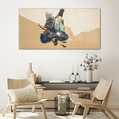 Tableau imprimé sur verre Artiste écrivant en costume traditionnel