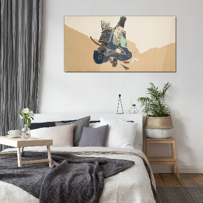 Tableau imprimé sur verre Artiste écrivant en costume traditionnel