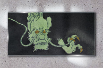 Tableau sur verre Dragon dans le noir
