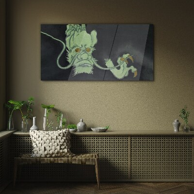 Tableau sur verre Dragon dans le noir