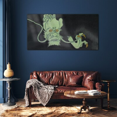 Tableau sur verre Dragon dans le noir