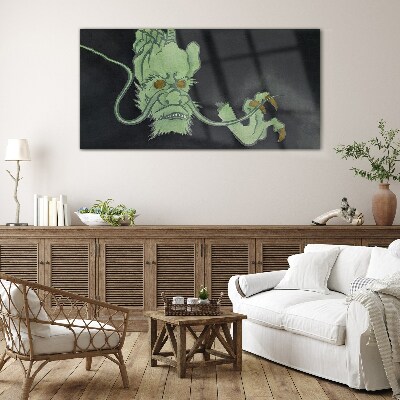 Tableau sur verre Dragon dans le noir