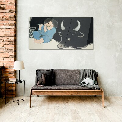 Tableau photo sur verre Enfance avec le bétail