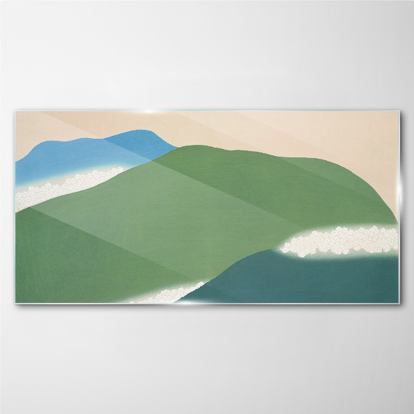 Tableau imprimé sur verre Vagues et collines en harmonie