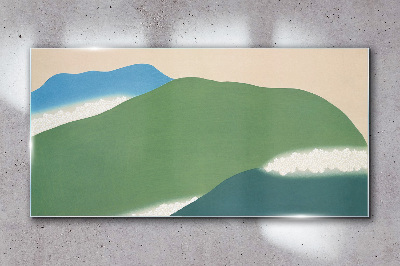 Tableau imprimé sur verre Vagues et collines en harmonie