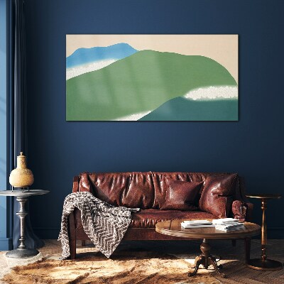 Tableau imprimé sur verre Vagues et collines en harmonie