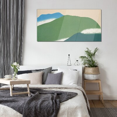 Tableau imprimé sur verre Vagues et collines en harmonie