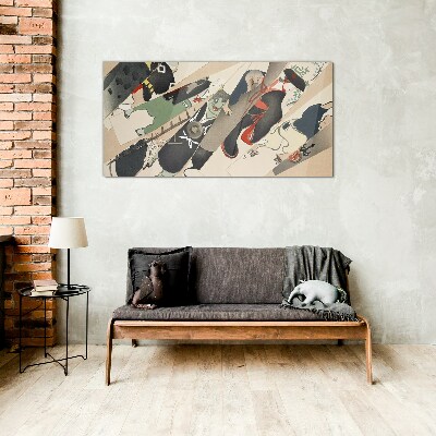 Tableau verre imprimé Animaux dansants en mouvement