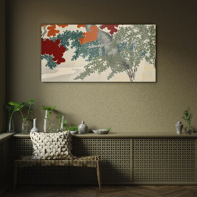 Tableau sur verre Feuilles d'automne dans le paysage