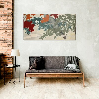 Tableau sur verre Feuilles d'automne dans le paysage