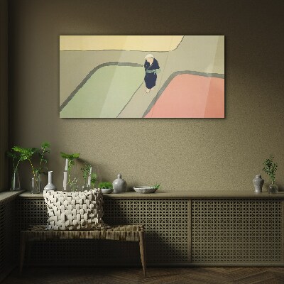 Tableau en verre Une promenade à travers l'intersection colorée